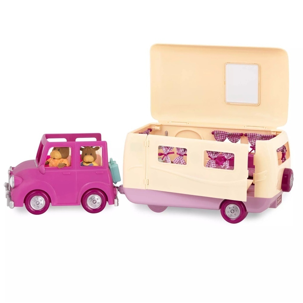 Lil Woodzeez toy Happy Camper Playset Pink Jeep car only calico critters li’l